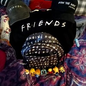 Mini Friends bookbag & 2 hats. Character Keychains & pin Size S, half hoodie.